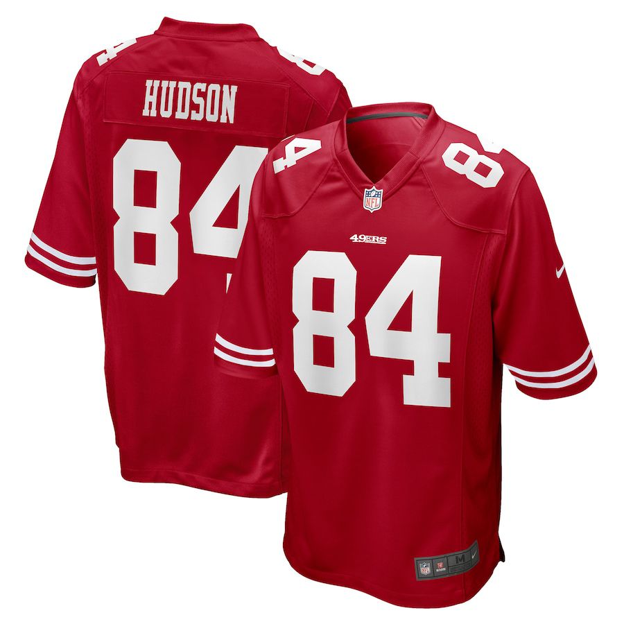 Men San Francisco 49ers #84 Tanner Hudson Nike Scarlet Game NFL Jersey